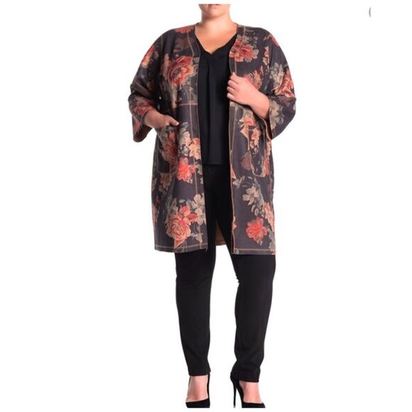 - Solitaire Garden Floral Print Faux Suede Jacket - Picture 10 of 13